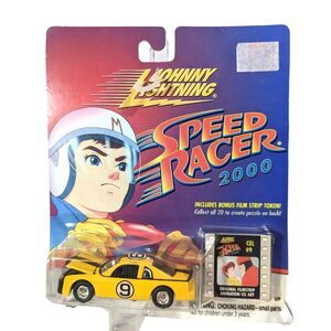 Johnny Lightning Speed Racer 2000 Yellow Film Cell No. 9 Diecast Car Toy Gift